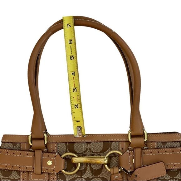 Vintage Coach Hampton Signature Jacquard Brown & Tan Satchel C0773-10507 - Picture 11 of 14
